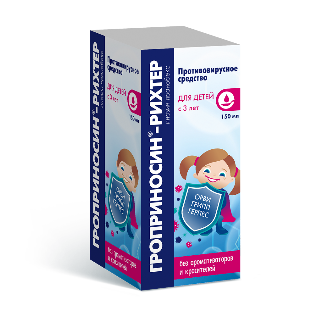 Гроприносин-Рихтер сироп 50 мг/мл 150 мл 1 шт - купить, цена и отзывы ...