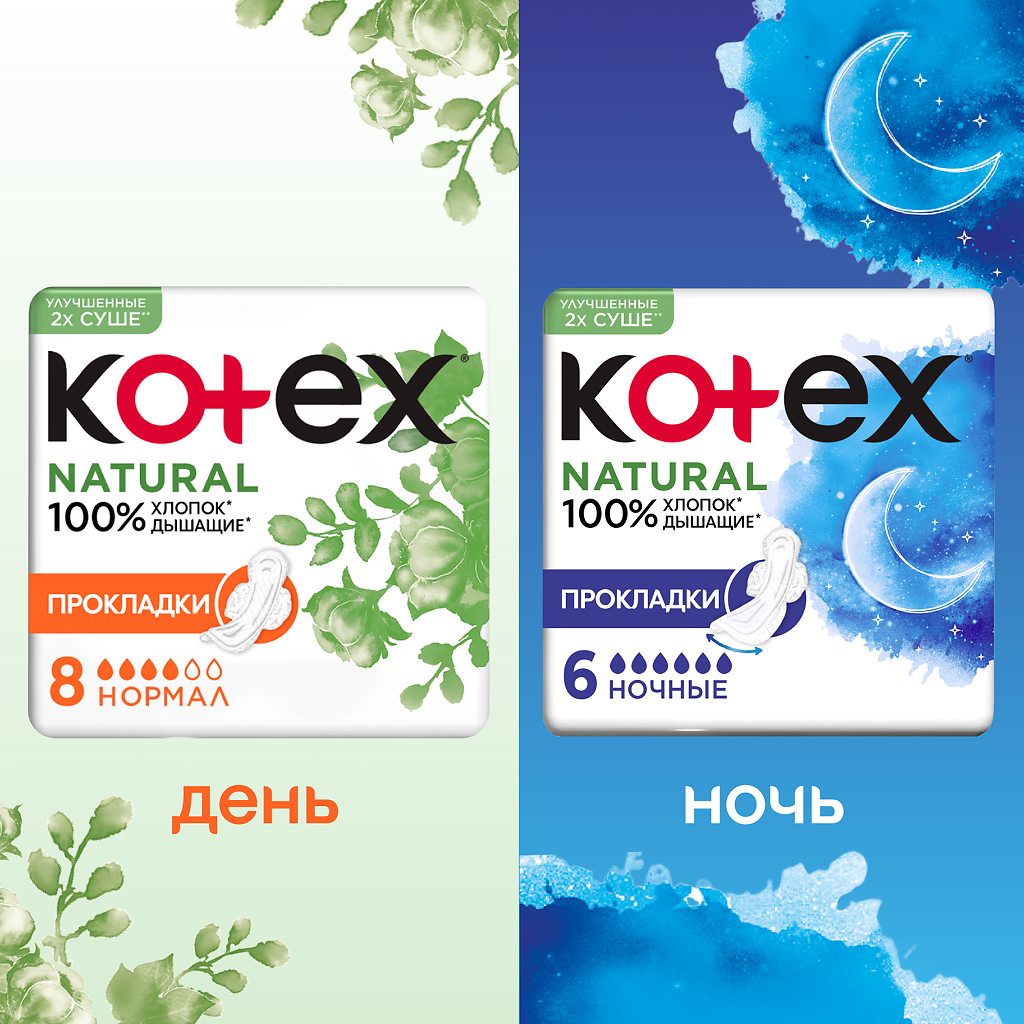 Kotex Прокладки Natural Normal гигиенические 8 шт - купить, цена и ...