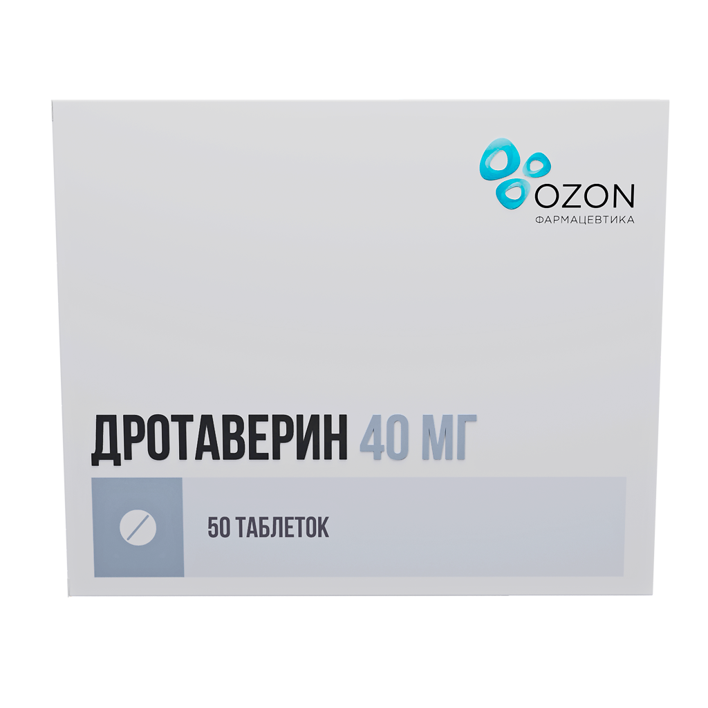 Дротаверин таблетки 40 мг 50 шт - купить, цена и отзывы, Дротаверин ...