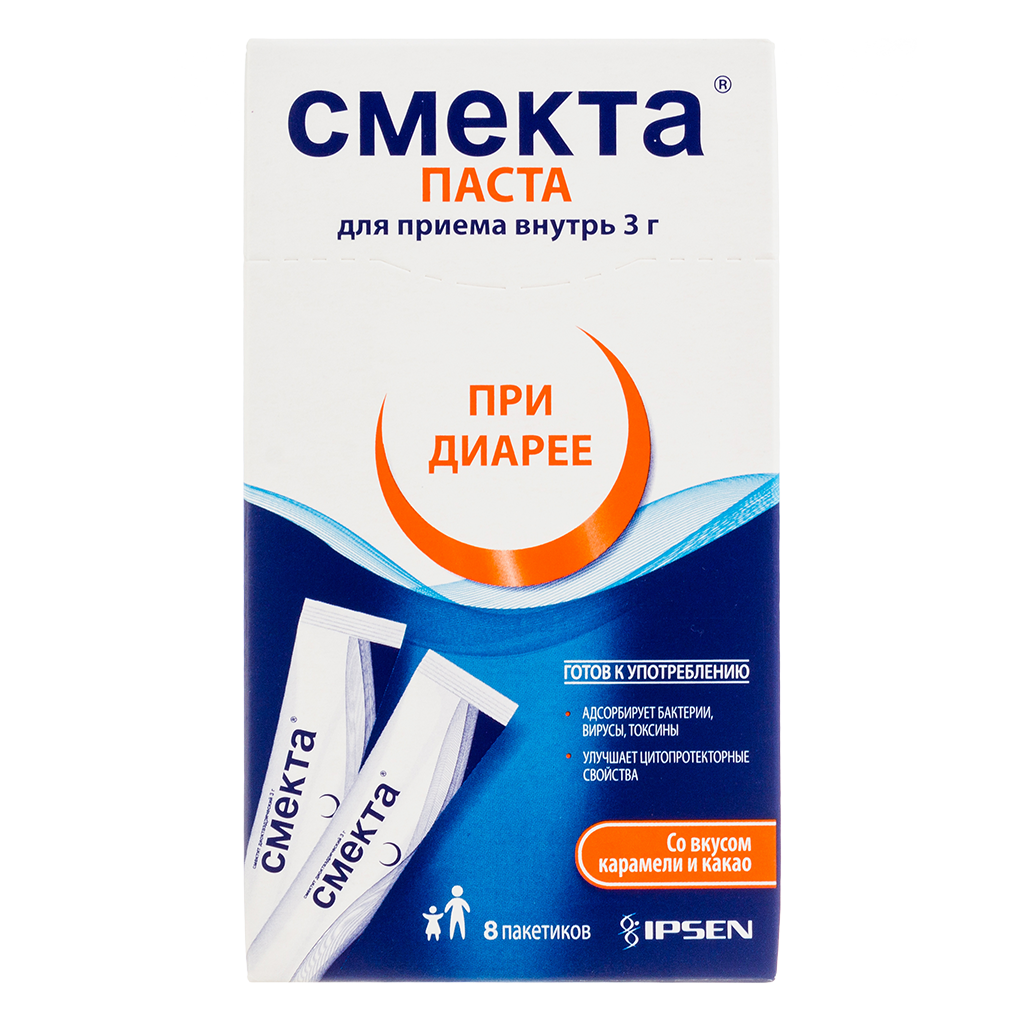 Смекта паста для приема внутрь 3 г карамель-какао пак 8 шт - купить, цена и  отзывы, Смекта паста для приема внутрь 3 г карамель-какао пак 8 шт  инструкция по применению, дешевые аналоги,